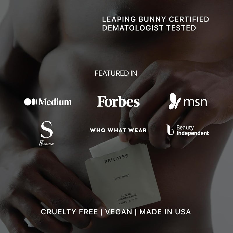 PRIVATES pH-Balanced INTIMATE WIPES for Women & Men | Odor Control, Irritation & Dryness Relief | Hydrating & Soothing with Aloe | Microbiome-Friendly | Natural Ingredients | Fragrance-Free | 25 Count - Image 3
